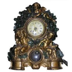 Waterbury Cold-Painted Bronze Cupid Clock #2381932
