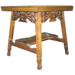 Arts & Crafts Tiger Oak Square Side Table  #2381939