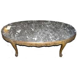 French Louis XV / XVI Marble Top Coffee Table #2381987