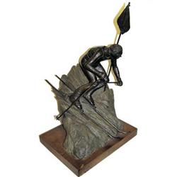 1979 Dan Hill Bronze Skiier Sculpture #2382198