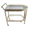 Image 1 : Mid-Century Brass & Glass Bar Serving Cart #2382209