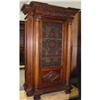 Image 1 : Antique Carved Walnut Cabinet Cupboard Bookcase#2382332