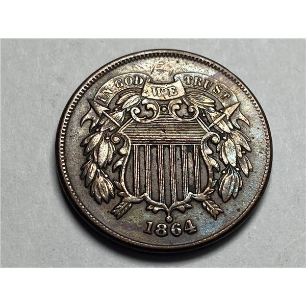 1864 2c Two Cent Piece