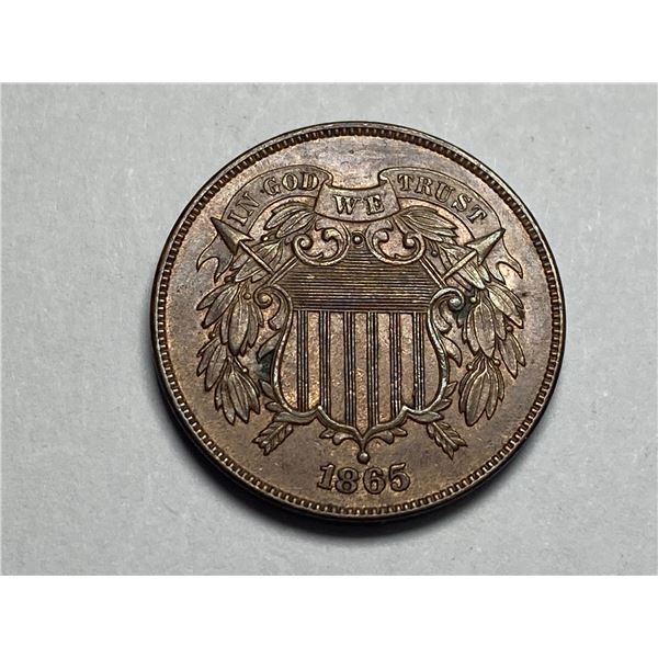 1865 2c Two Cent Piece