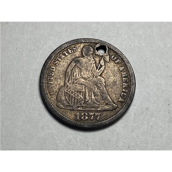 1877 CC Seated Liberty Dime