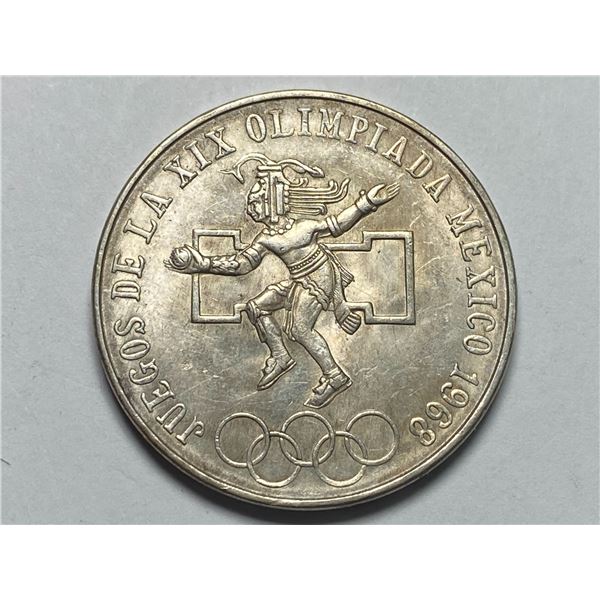1968 Silver Mexican Olympic 25 Pesos