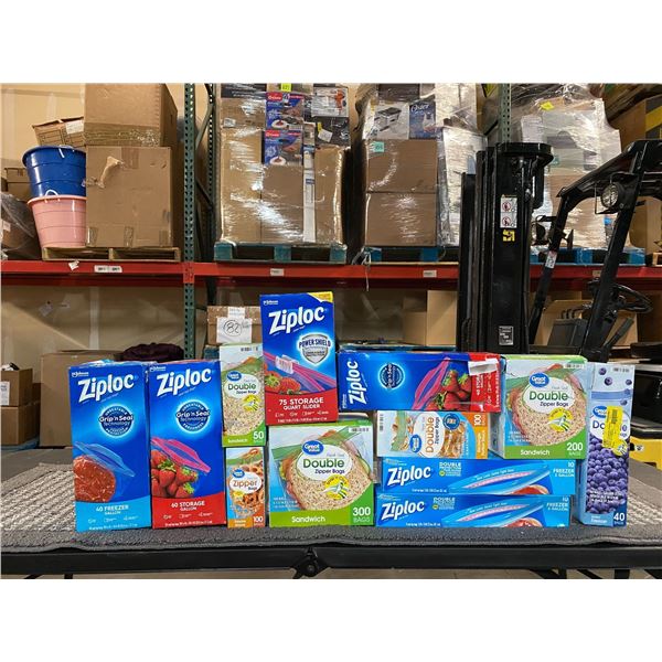 200 piezas mixtas de bolsas y productos Ziploc