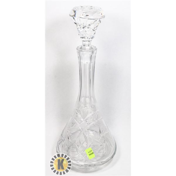 15" TALL PINWHEEL CRYSTAL DECANTER WITH STOPPER