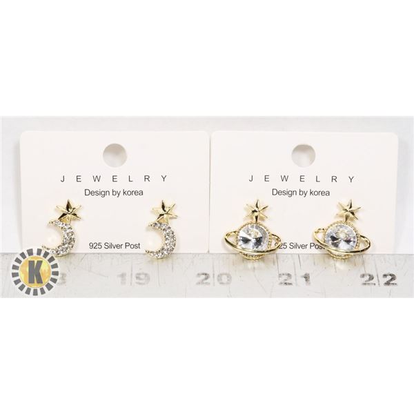 NEW SPACE THEMED RHINESTONE STUD EARRINGS