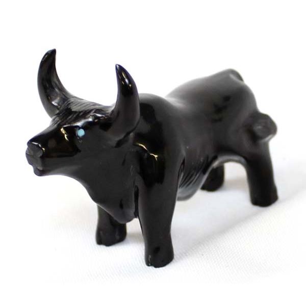 Zuni Carved Jet Corriente Bull Fetish