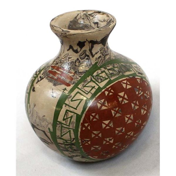 Unusual Marbleized Mata Ortiz Pottery Jar