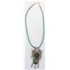Image 5 : Large Taxco Sterling Turquoise Pendant Necklace