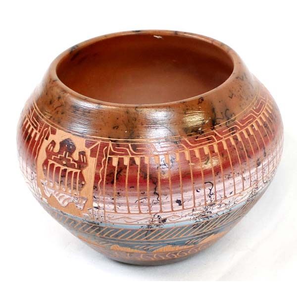 Navajo Horse Hair Sgraffitto Pottery Signed T. W
