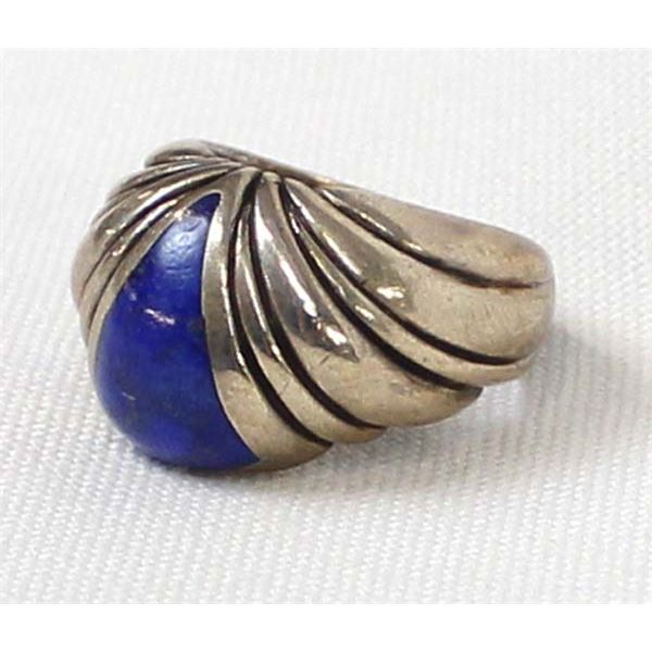 Kabana Sterling Silver & Lapis Ring, Size 6.75