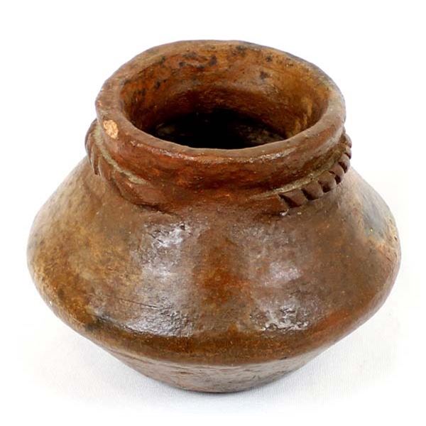 Navajo Pine Pitch Pottery Bowl