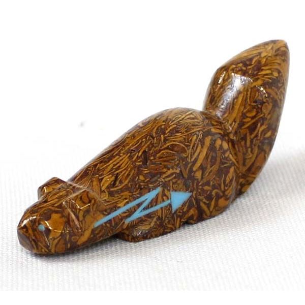 Zuni Carved Fossil Jasper Squirrel Fetish