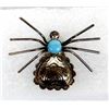 Image 1 : Sterling Turquoise Spider Pin