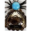 Image 2 : Sterling Turquoise Spider Pin