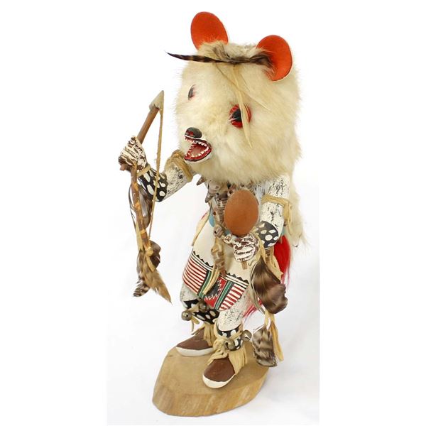 Vintage Hopi White Bear Kachina by R. W. Jean