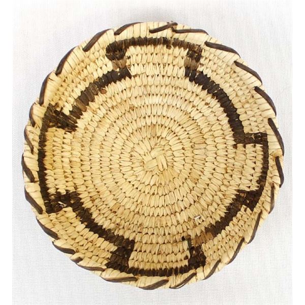 Tohono O'odham Cloud Design Shallow Basketry Bowl