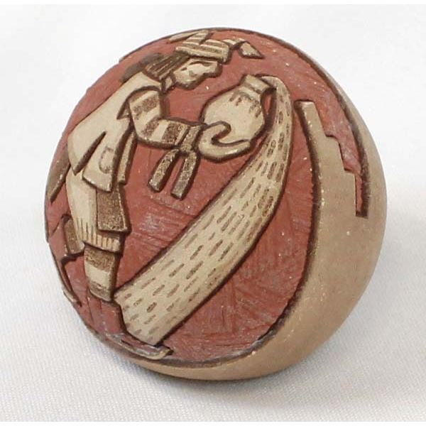 Hopi Carved Pottery Seed Jar by M. & E. Nampeyo