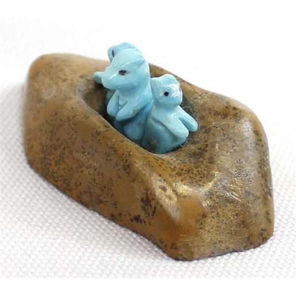 Zuni Prairie Dog Family Fetish by Ron Laahty