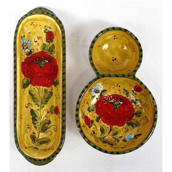 2 Pieces Florence Italy Firenze Ceramic Dishes
