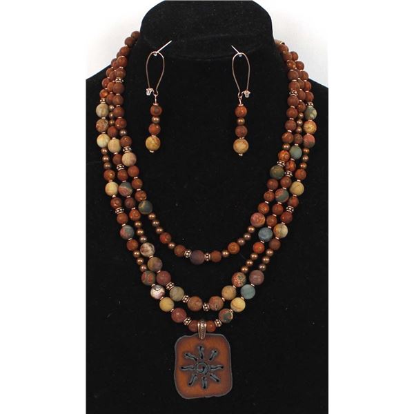 Red Creek Jasper & Copper Necklace & Earrings