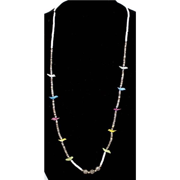 Santo Domingo Shell & Heishi Bird Necklace