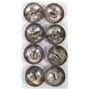 Image 3 : 8 Navajo Sterling Silver Buttons with Arrow Design