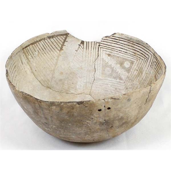 Prehistoric Anasazi Geometric Pottery Bowl
