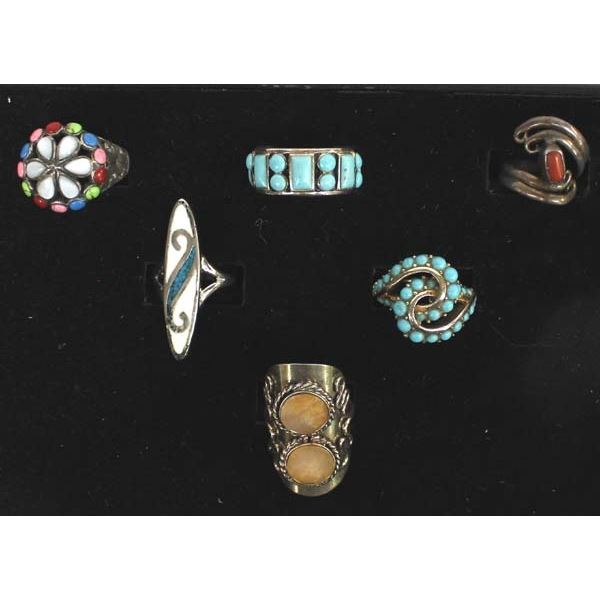 6 Rings, Some Sterling, Various Sizes