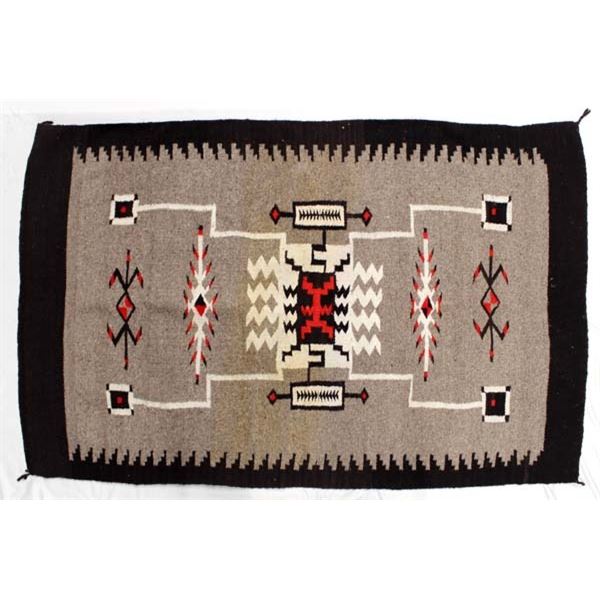 Mexican Storm Pattern Wool Textile Rug