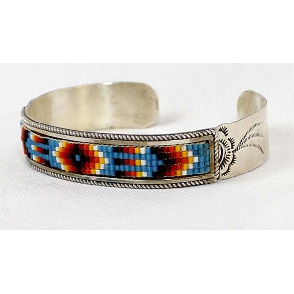 Navajo Sterling Beaded Bracelet Hallmarked