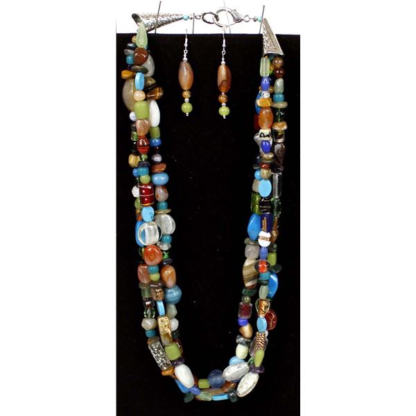 3 Strand Treasure Necklace & Earrings by McLellan