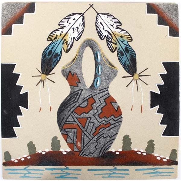 Sand Painting ''Wedding Vase'' by Tommy Laughing