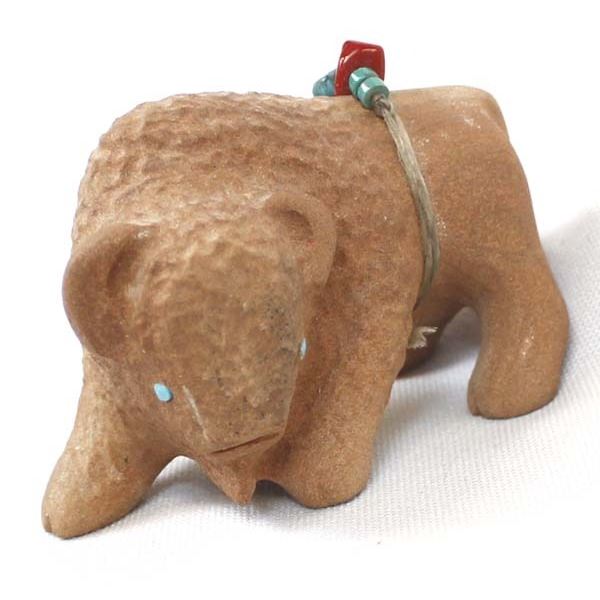 Zuni Sandstone Buffalo Fetish by Darrell Westika