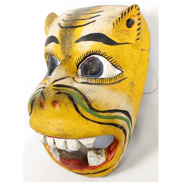 Mexican Carved Wood Jaguar Mask