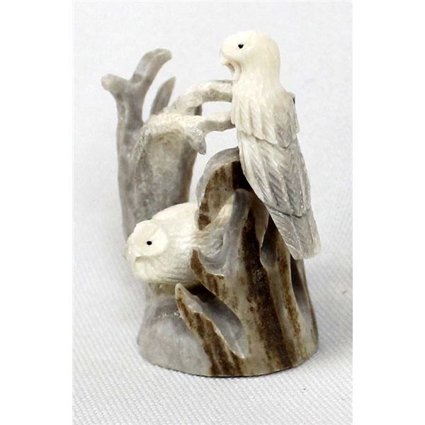 Zuni Carved Antler Owl Fetish by Ruben Najera