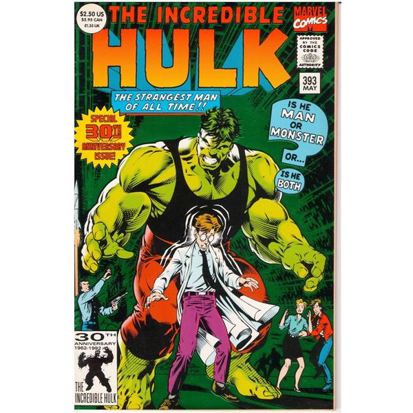 INCREDIBLE HULK #393  1ST PRINT 30TH ANNIVERSARY  GREEN FOIL COVER