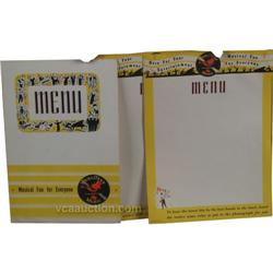 Wurlitzer Menu With 2 Blank Sheets C. 1950