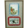 Image 1 : 2 Framed Christmas Cards With Fringe 11-1/4" X 17-1/4"