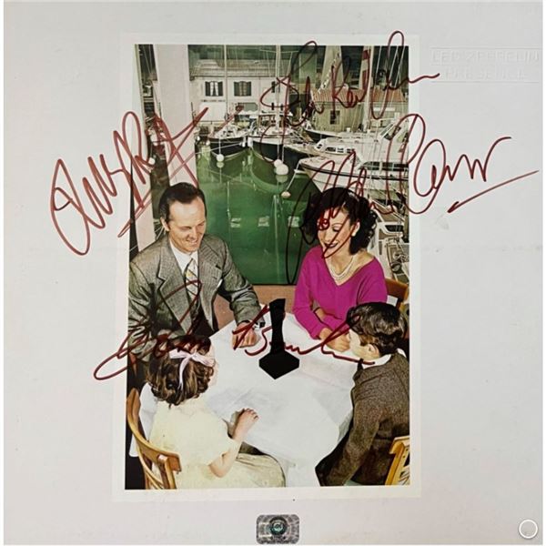 Signed Led Zeppelin Presence Album Cover