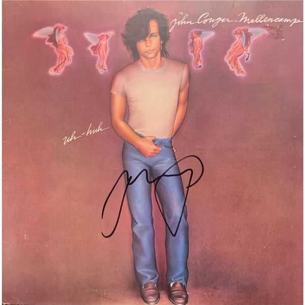 Signed John Cougar Mellencamp Uh Huh Album Cover
