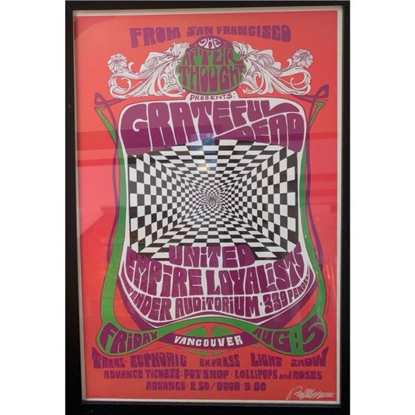 Framed Grateful Dead Concert Poster – Friday Aug. 5, 1966 Pender Auditorium, Vancouver BC