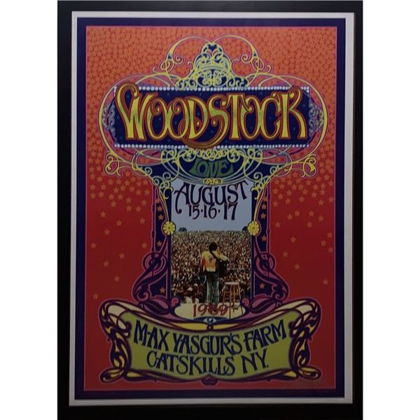 Framed Woodstock Concert Poster