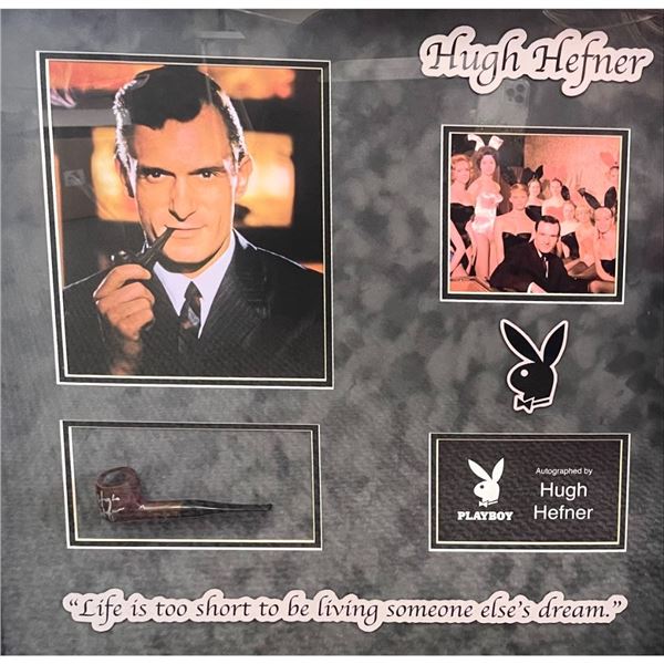 Signed and Framed Hugh Hefner Pipe Collage