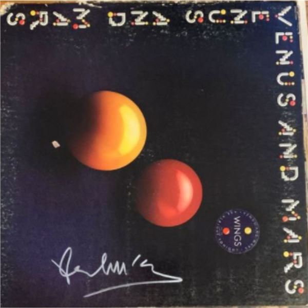 Signed Paul McCartney Venus and Mars Album Cover