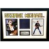 Image 1 : Signed and Framed George Michael Signature Cut With 2 Photographs/Engraved Name