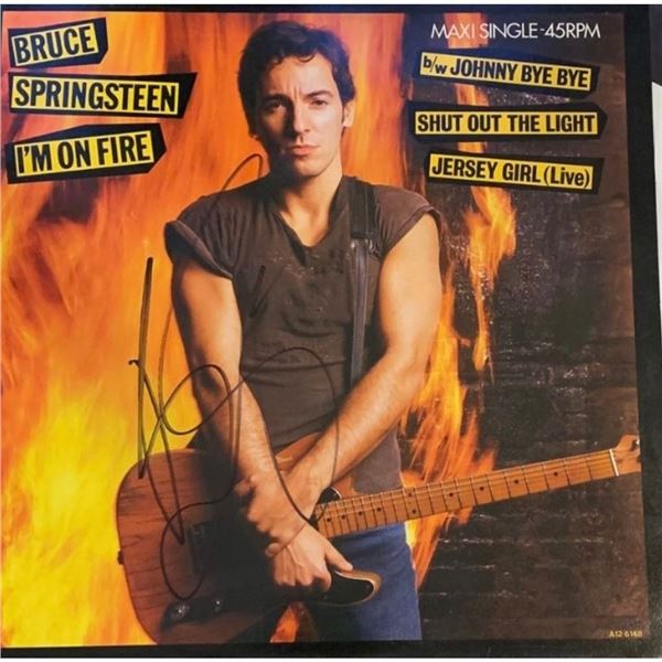 Signed Bruce Spingsteen I'm On Fire Album Cover